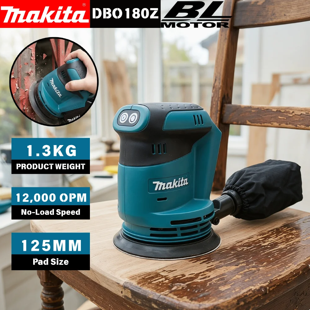 Random Orbital Sander - Makita DBO180Z 18V Brushless Cordless Disc
