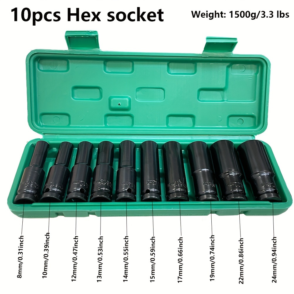 Power Tools For Sale - 10pcs 1/2 Inch 8-24mm Power Socket