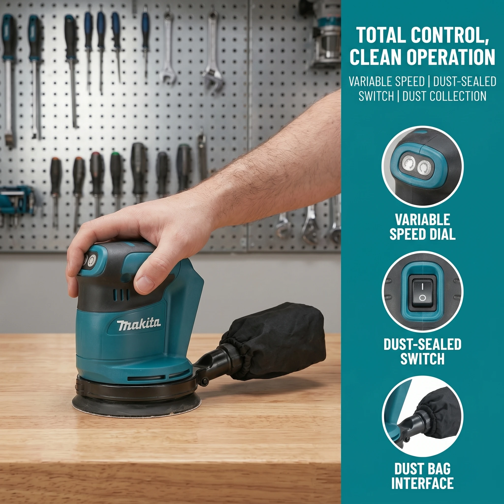 Makita DBO180 Rechargeable Dis - Random Orbital Sander review and price