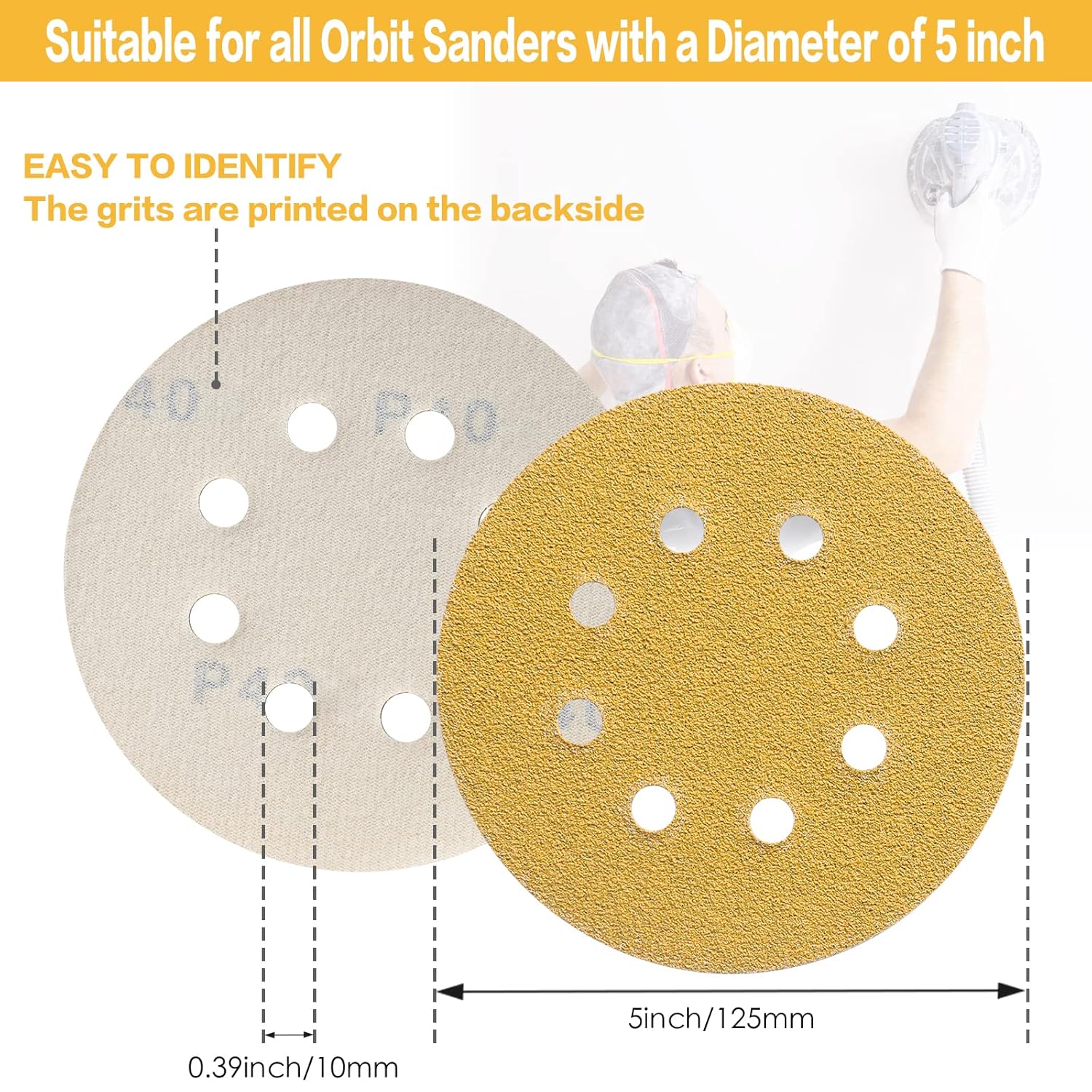 10-100PCS 5 Inch 8 Hole Sandin - Random Orbital Sander review and price