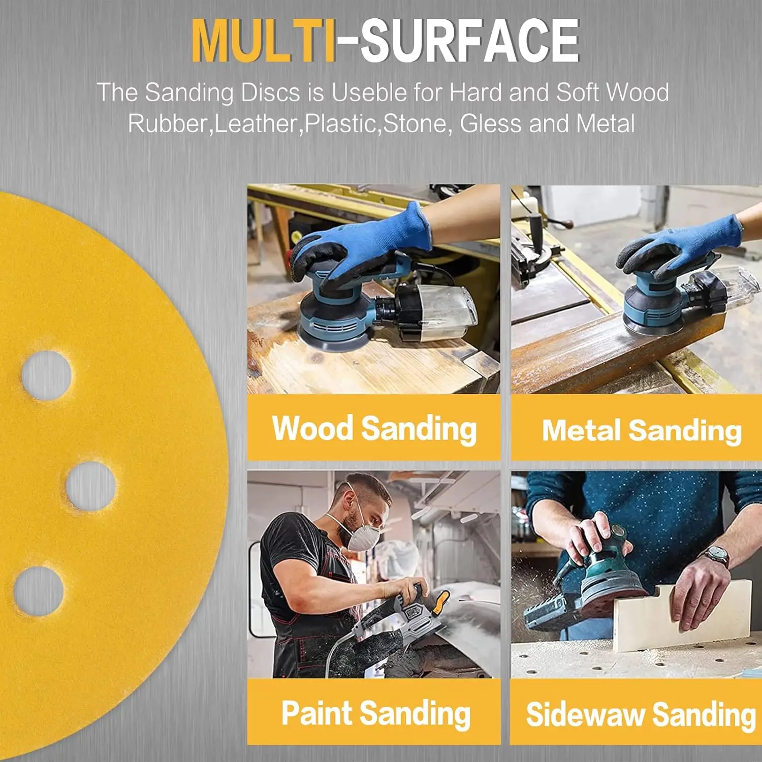 10-100PCS 5 Inch 8 Hole Sandin - Random Orbital Sander review and price